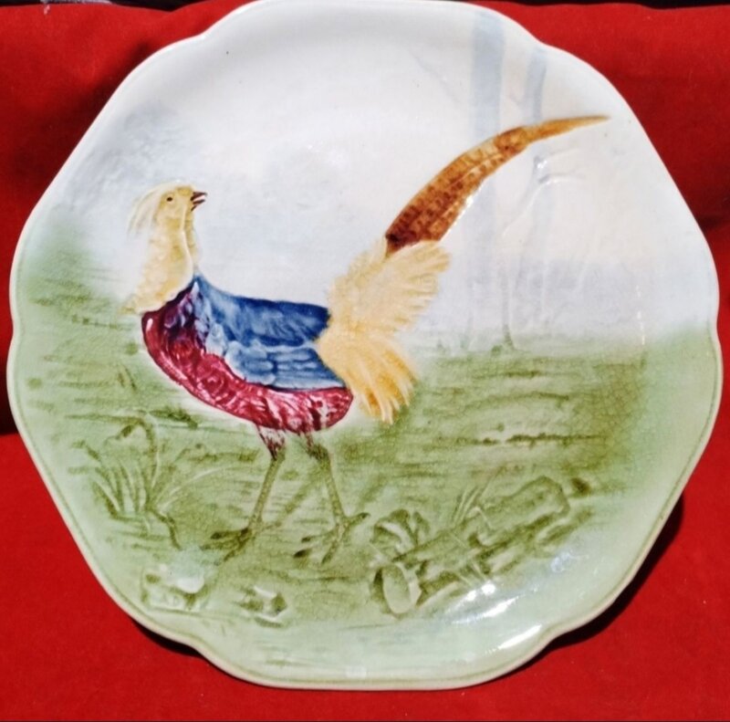 Farfurie majolica antica Choisy Le Roi, Franta anii 1890